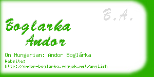 boglarka andor business card
